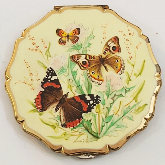 Vintage Stratford Butterfly Powder Compact - Picture 1 of 4